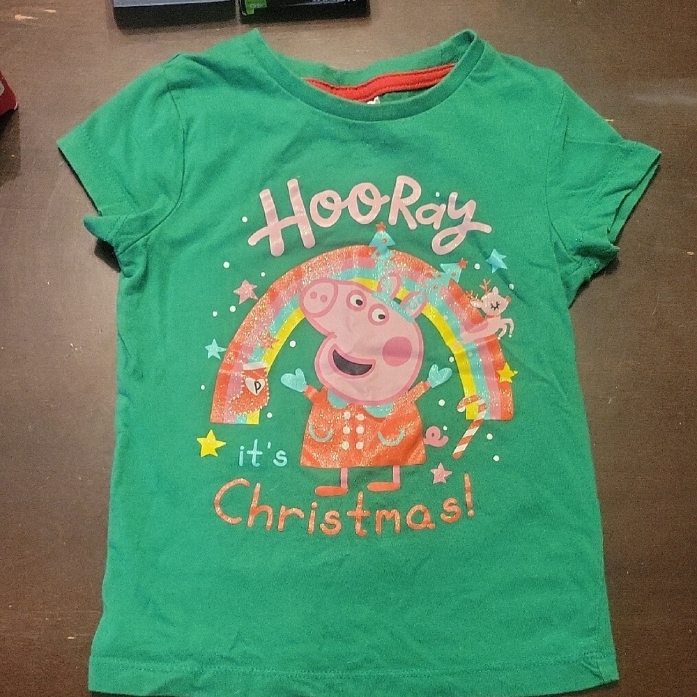 Peppa Pig Green Shirt with Red Trim